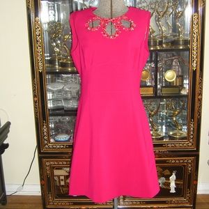 KAREN MILLEN PINK PRETTY FLORAL APP DRESS US8 UK12